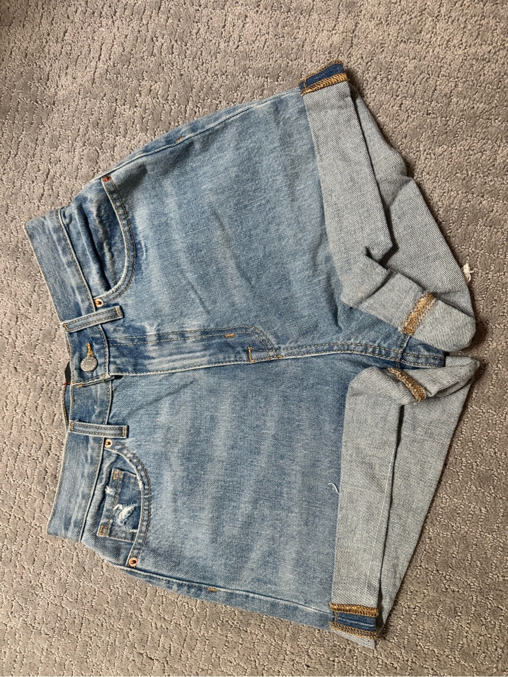 BDG Urban Outfitters Light Wash Denim Rolled Hem Shorts